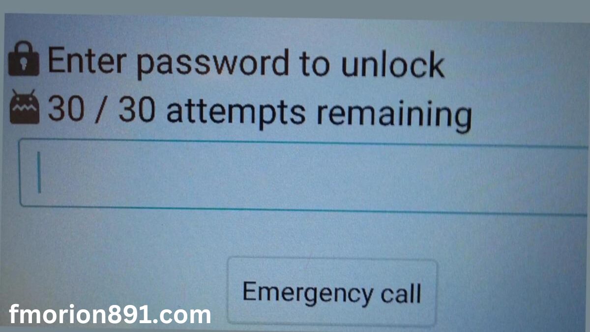 Understanding the "Enter password to unlock. 30/30 attempts remaining" Error